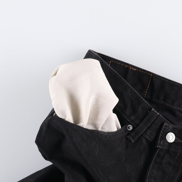 Levi's 505 Black Denim Tapered Denim Pants for Men, W33 equivalent cotton black type Vintage Second Hand
