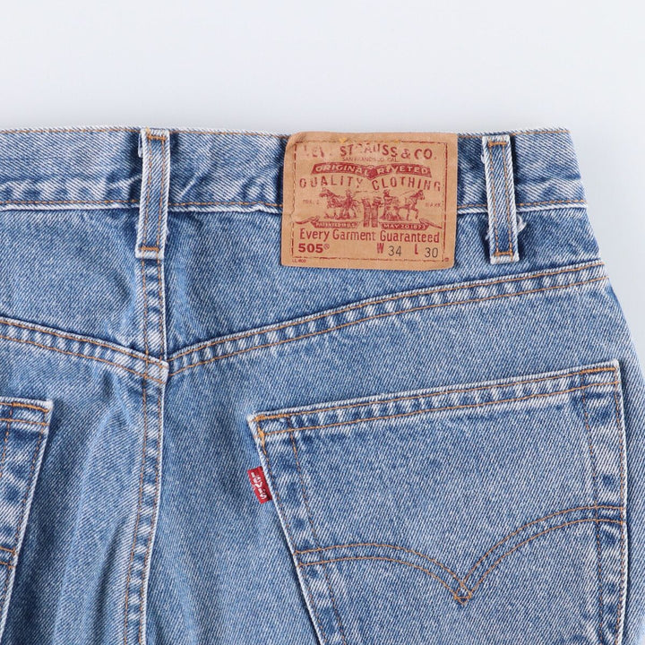 90'S Levi's 505 REGULAR FIT STRAIGHT LEG tapered denim pants for men, W33 equivalent, vintage cotton blue type Vintage Second Hand