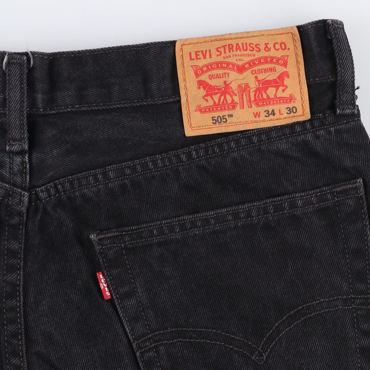 Levi's 505 Black Denim Tapered Denim Pants for Men, W34 equivalent cotton black type Vintage Second Hand