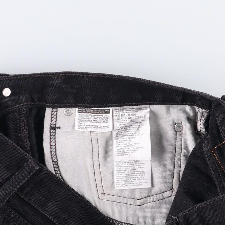 Levi's 505 Black Denim Tapered Denim Pants for Men, W34 equivalent cotton black type Vintage Second Hand