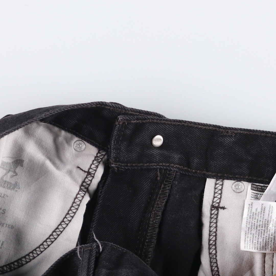 Levi's 505 Black Denim Tapered Denim Pants for Men, W34 equivalent cotton black type Vintage Second Hand