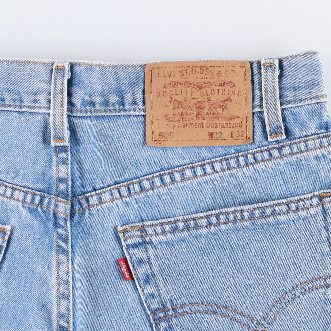 00'S Levi's 505 REGULAR FIT STRAIGHT LEG tapered denim pants for men, size w32 cotton blue type Vintage Second Hand