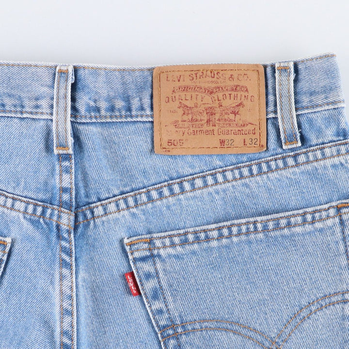 00'S Levi's 505 REGULAR FIT STRAIGHT LEG tapered denim pants for men, size w32 cotton blue type Vintage Second Hand