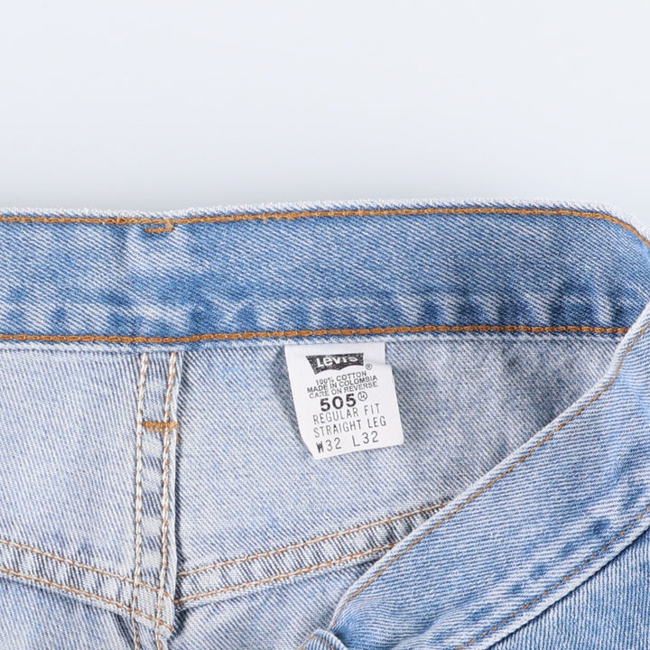 00'S Levi's 505 REGULAR FIT STRAIGHT LEG tapered denim pants for men, size w32 cotton blue type Vintage Second Hand
