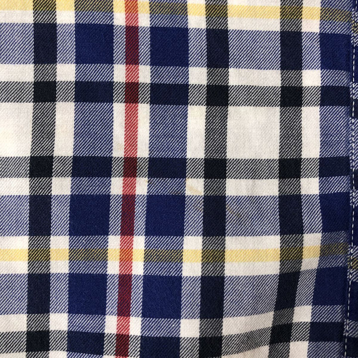 90'S Ralph Lauren CHAPS short sleeve button down check shirt men's size L vintage cotton Navy blue Vintage Second Hand
