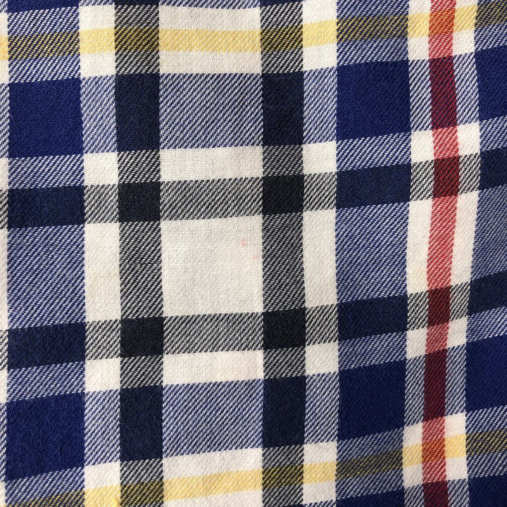 90'S Ralph Lauren CHAPS short sleeve button down check shirt men's size L vintage cotton Navy blue Vintage Second Hand