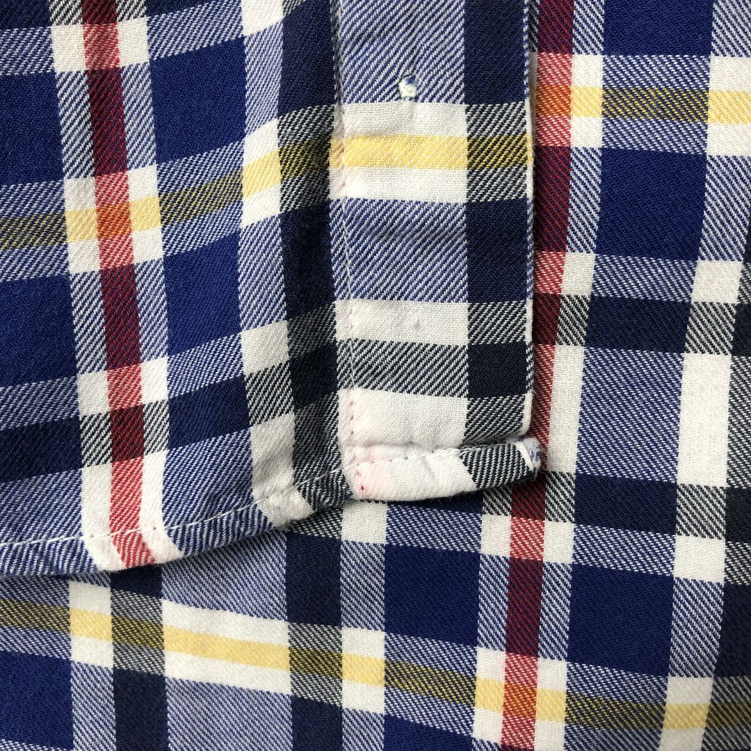 90'S Ralph Lauren CHAPS short sleeve button down check shirt men's size L vintage cotton Navy blue Vintage Second Hand