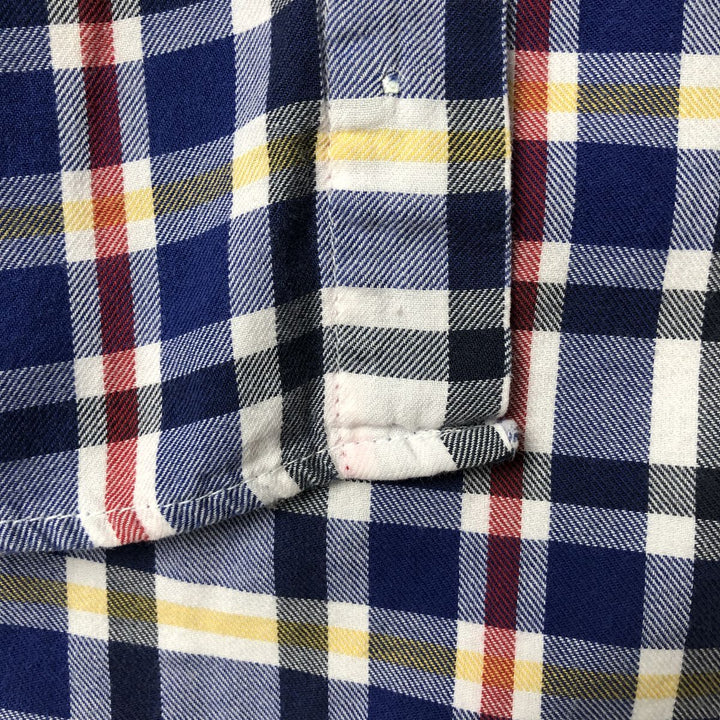 90'S Ralph Lauren CHAPS short sleeve button down check shirt men's size L vintage cotton Navy blue Vintage Second Hand