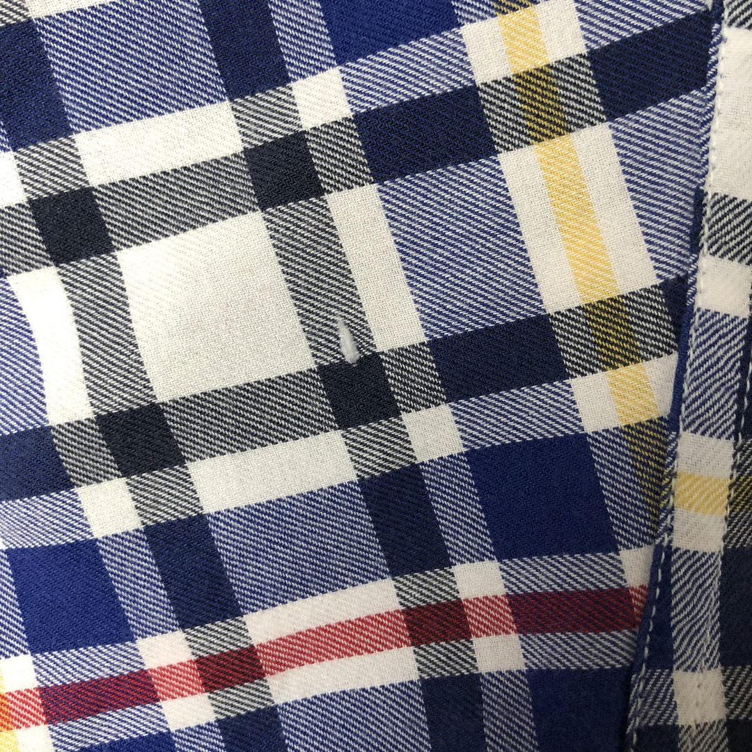 90'S Ralph Lauren CHAPS short sleeve button down check shirt men's size L vintage cotton Navy blue Vintage Second Hand