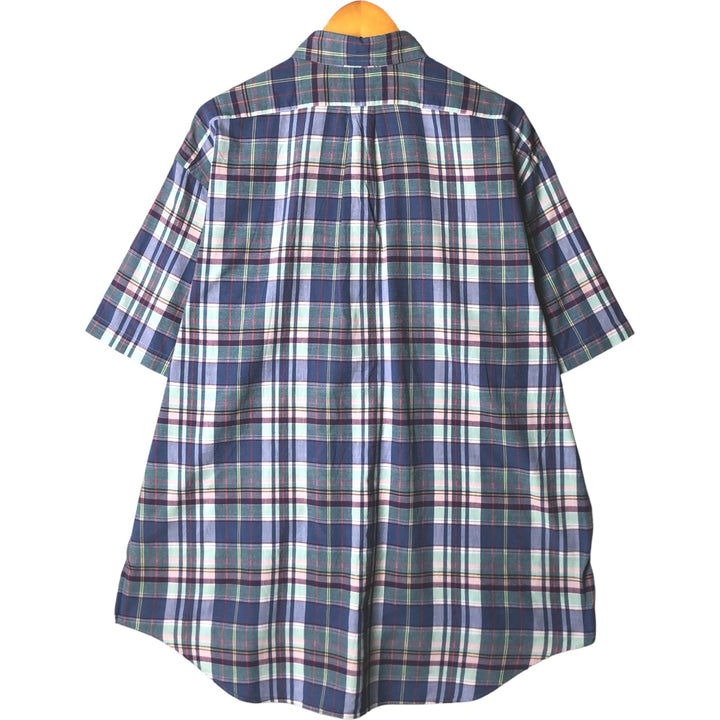 Ralph Lauren BLAKE short sleeve button down check shirt men's XL size cotton blue type Vintage Second Hand