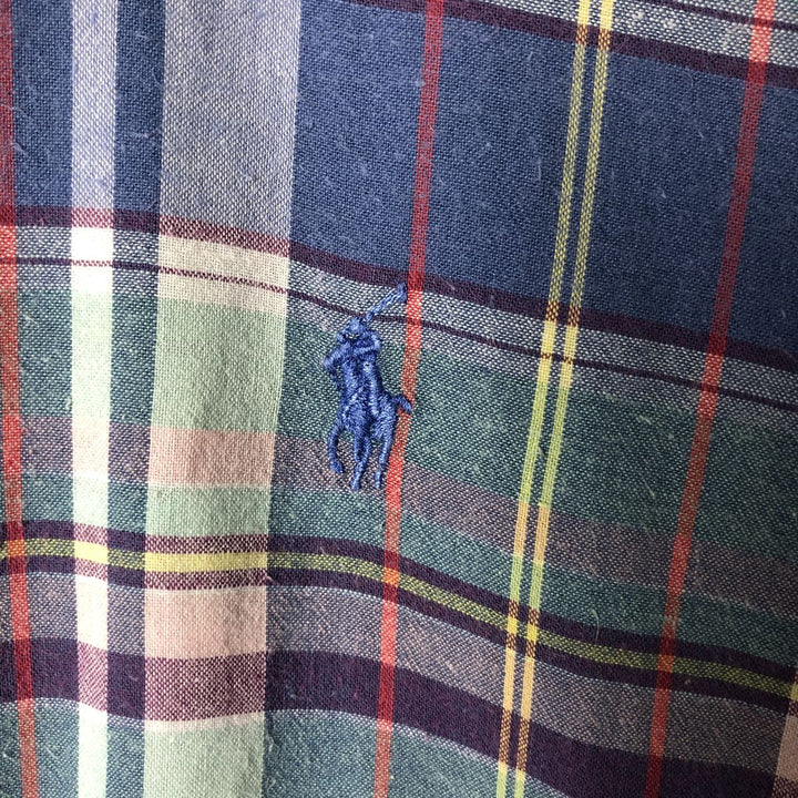 Ralph Lauren BLAKE short sleeve button down check shirt men's XL size cotton blue type Vintage Second Hand