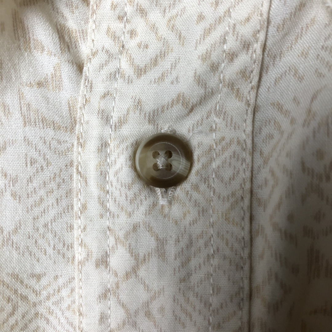 Vintage 90'S Ralph Lauren Chaps, Native American Pattern, short-sleeved button-down shirt, men's size XL cotton Beige type Vintage Second Hand