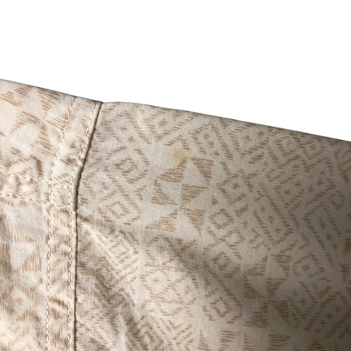 Vintage 90'S Ralph Lauren Chaps, Native American Pattern, short-sleeved button-down shirt, men's size XL cotton Beige type Vintage Second Hand