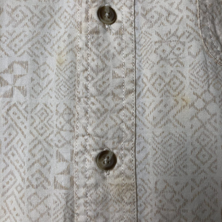 Vintage 90'S Ralph Lauren Chaps, Native American Pattern, short-sleeved button-down shirt, men's size XL cotton Beige type Vintage Second Hand
