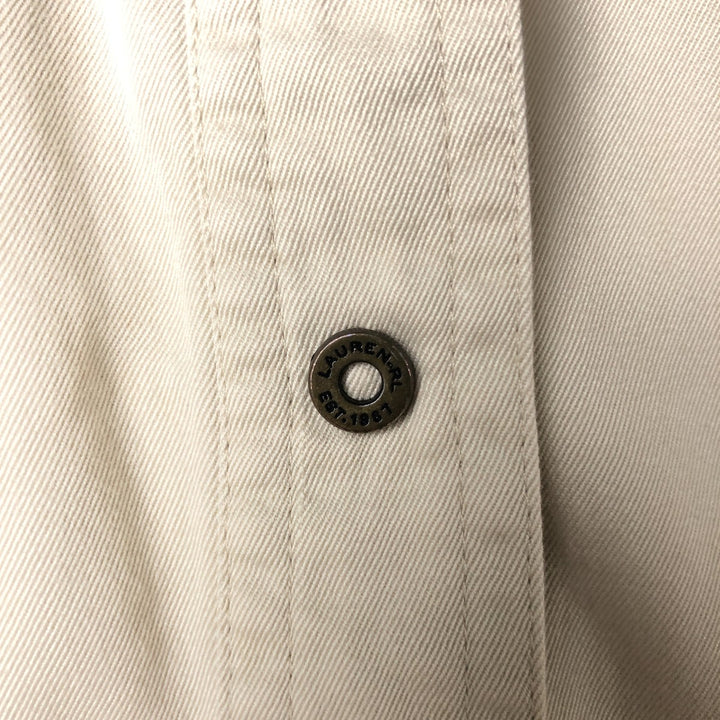 Ralph Lauren LAUREN Long Sleeve Fishing Shirt, Women's Size L cotton Beige type Vintage Second Hand