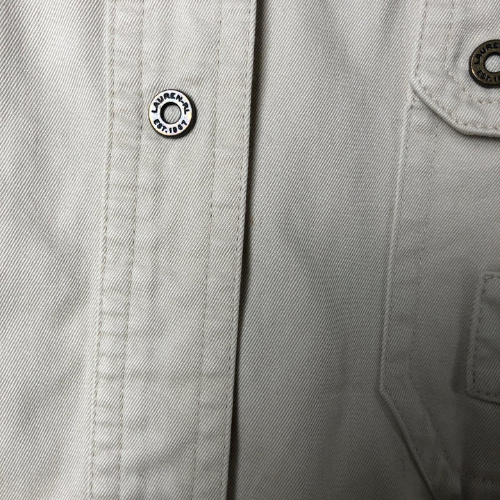Ralph Lauren LAUREN Long Sleeve Fishing Shirt, Women's Size L cotton Beige type Vintage Second Hand