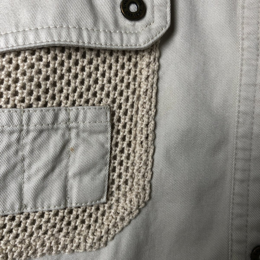 Ralph Lauren LAUREN Long Sleeve Fishing Shirt, Women's Size L cotton Beige type Vintage Second Hand