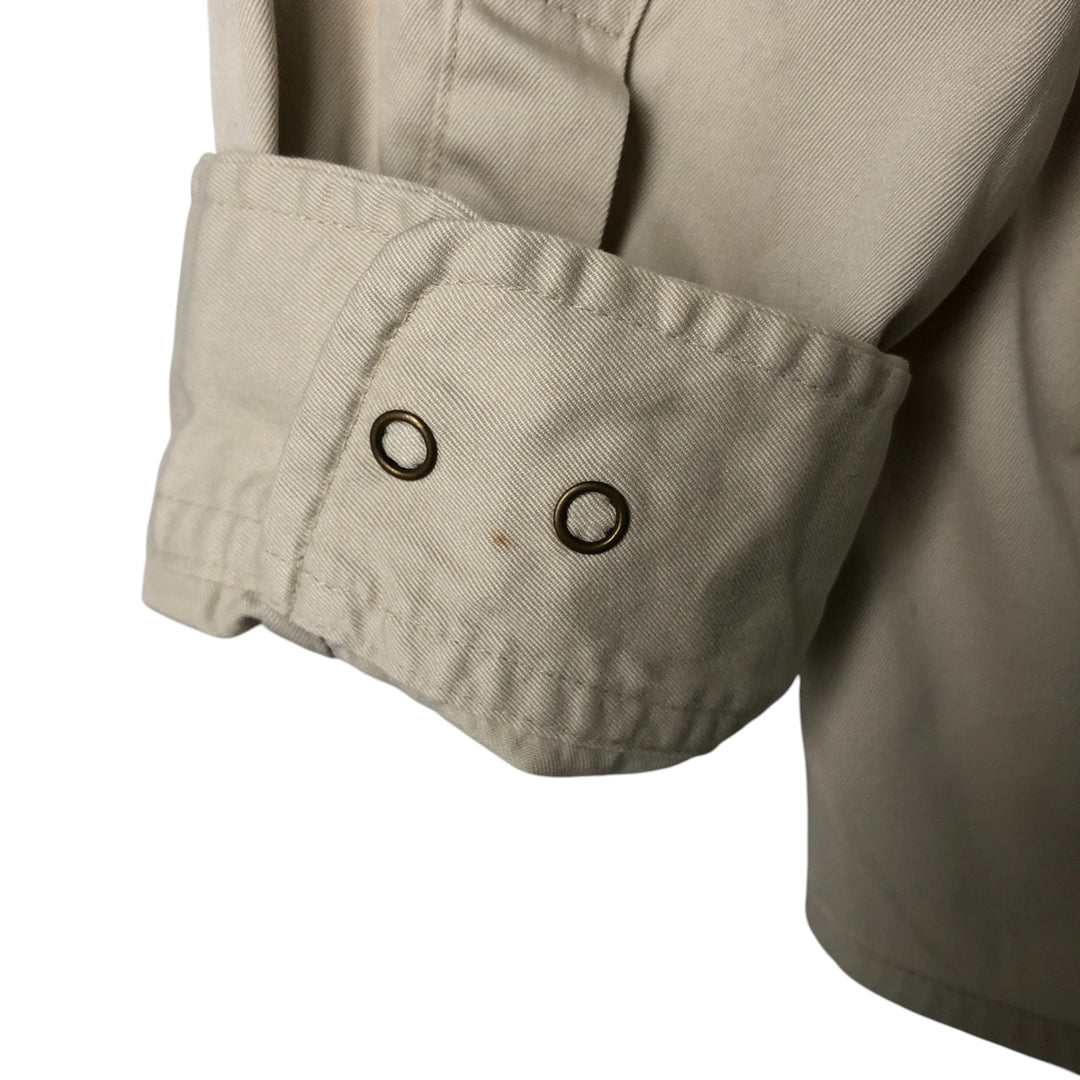 Ralph Lauren LAUREN Long Sleeve Fishing Shirt, Women's Size L cotton Beige type Vintage Second Hand