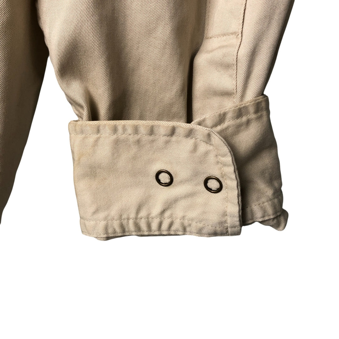 Ralph Lauren LAUREN Long Sleeve Fishing Shirt, Women's Size L cotton Beige type Vintage Second Hand