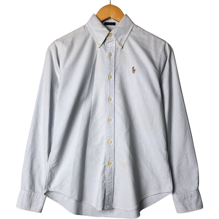 Ralph Lauren Classic Fit Long Sleeve Button-Down Striped Shirt, Women's Size Medium cotton white type Vintage Second Hand