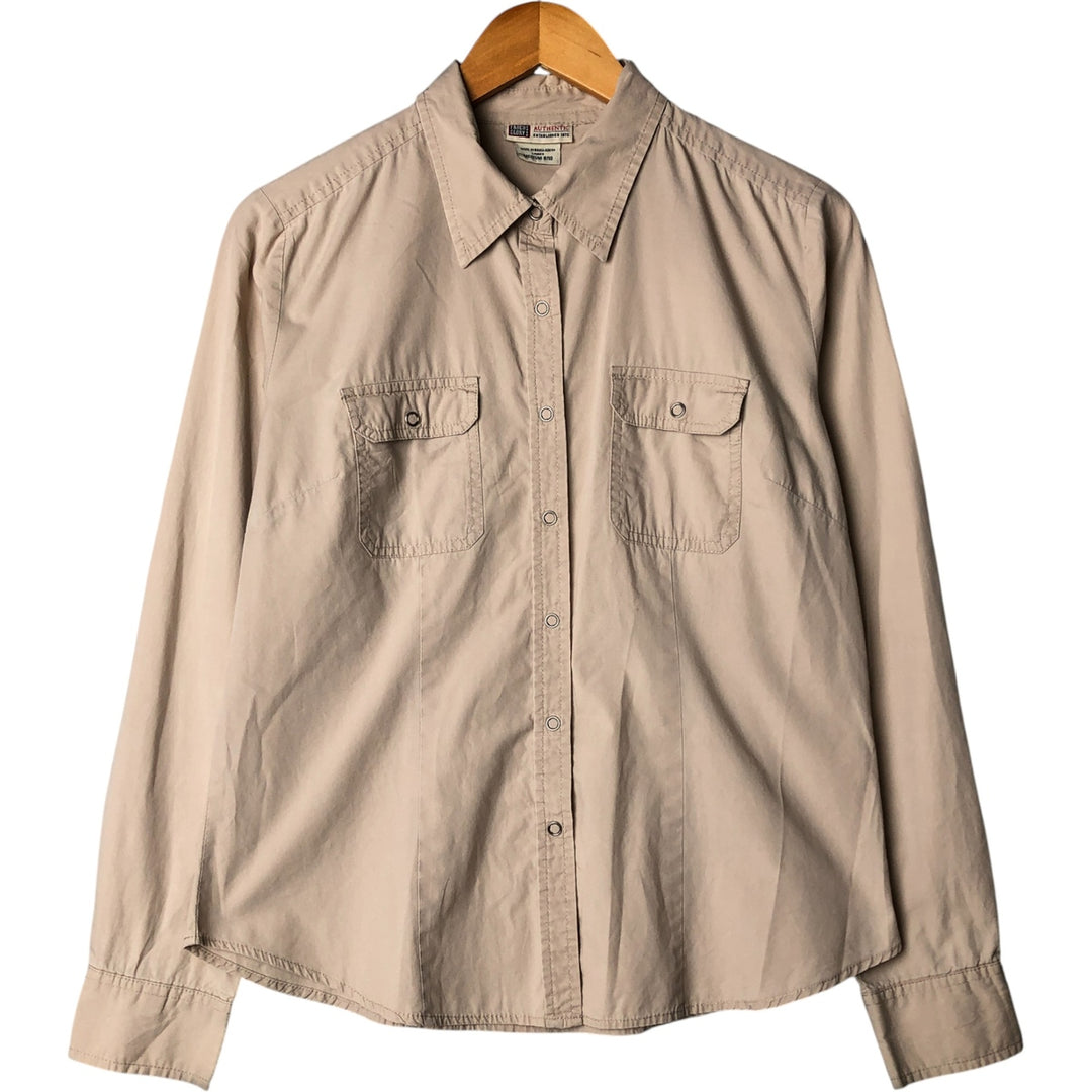 Faded Glory Long Sleeve Cotton Shirt, Women's Size M cotton Beige type Vintage Second Hand