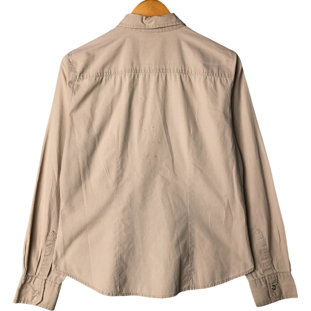 Faded Glory Long Sleeve Cotton Shirt, Women's Size M cotton Beige type Vintage Second Hand
