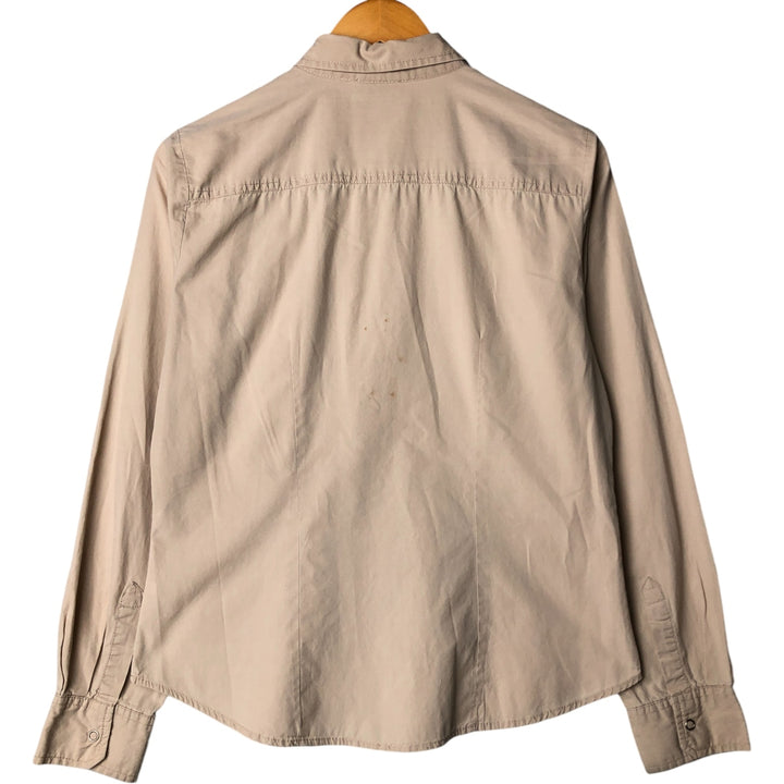 Faded Glory Long Sleeve Cotton Shirt, Women's Size M cotton Beige type Vintage Second Hand