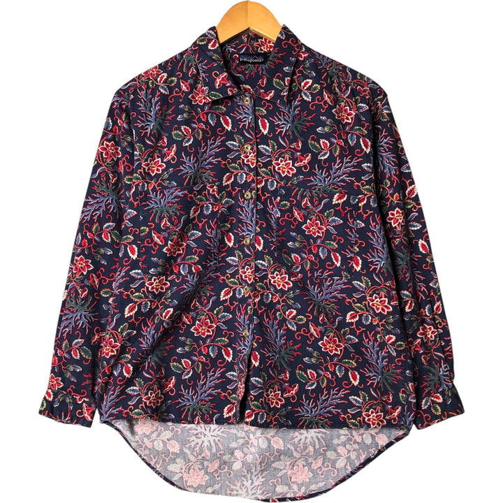 Patagonia all-over print long-sleeved shirt, women's size S unclear blue type Vintage Second Hand