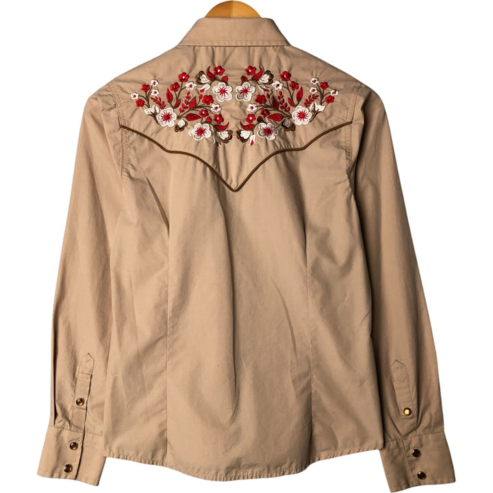 ACE OF DIAMOND Long Sleeve Western Shirt, Women's Size S cotton Beige type Vintage Second Hand