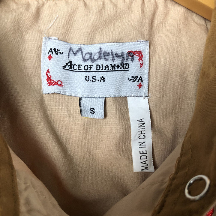 ACE OF DIAMOND Long Sleeve Western Shirt, Women's Size S cotton Beige type Vintage Second Hand