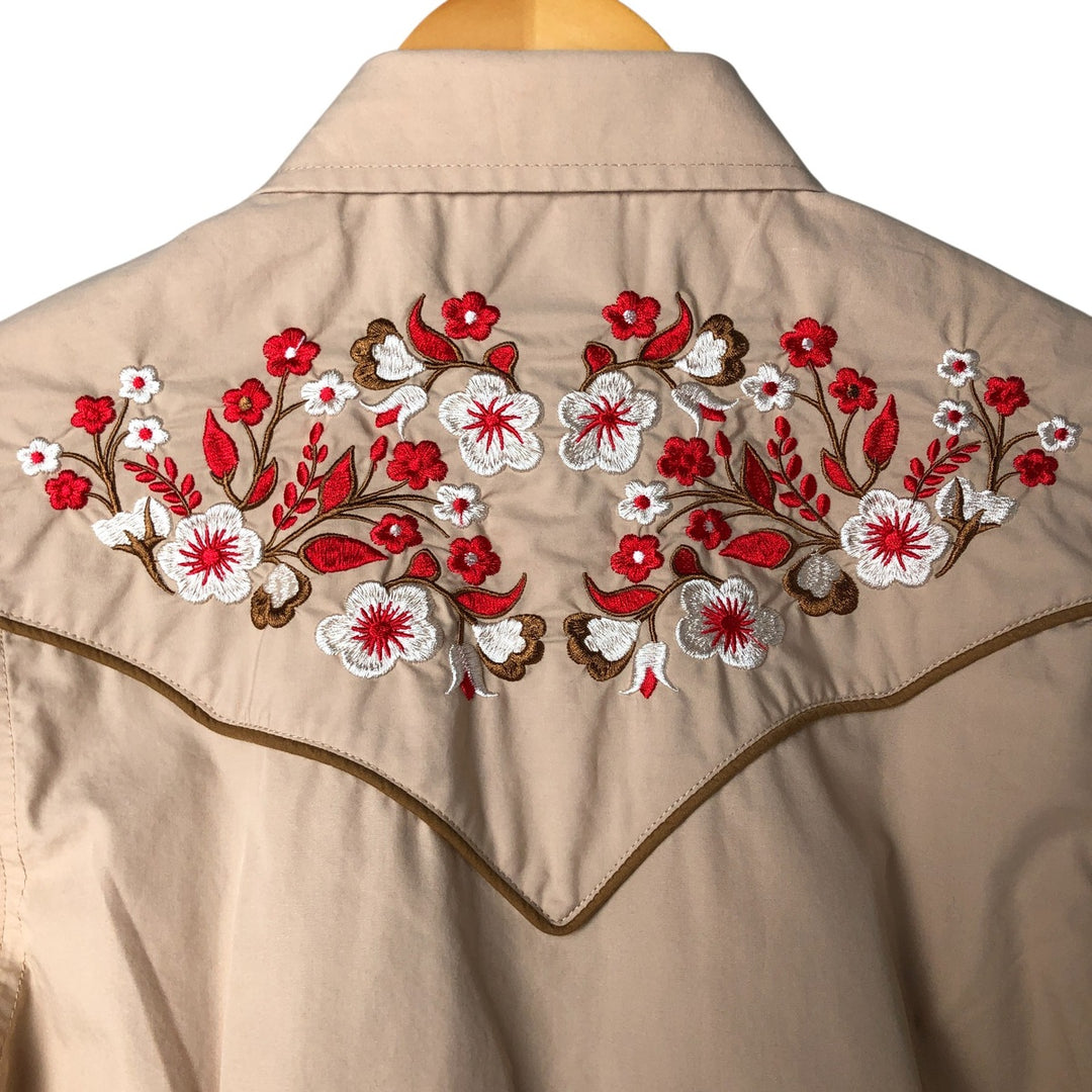 ACE OF DIAMOND Long Sleeve Western Shirt, Women's Size S cotton Beige type Vintage Second Hand