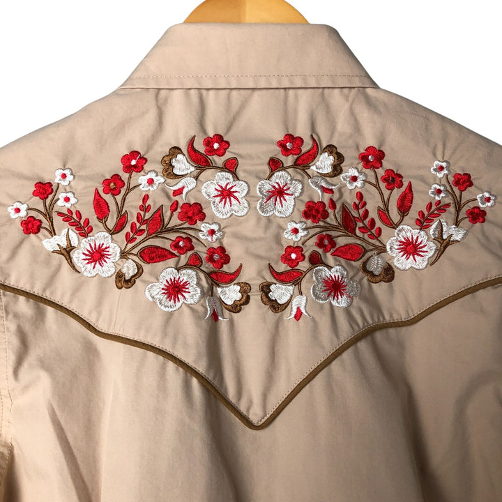 ACE OF DIAMOND Long Sleeve Western Shirt, Women's Size S cotton Beige type Vintage Second Hand