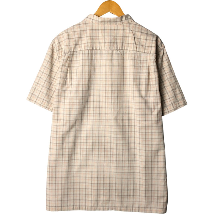 2000'S Columbia Short Sleeve Cotton Check Box Shirt, Men's XL cotton ivory Vintage Second Hand