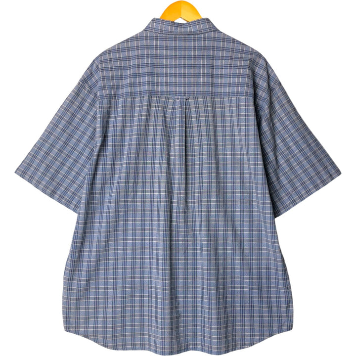 00'S Columbia Short Sleeve Button Down Check Shirt Men's XL cotton Blue type light blue Vintage Second Hand