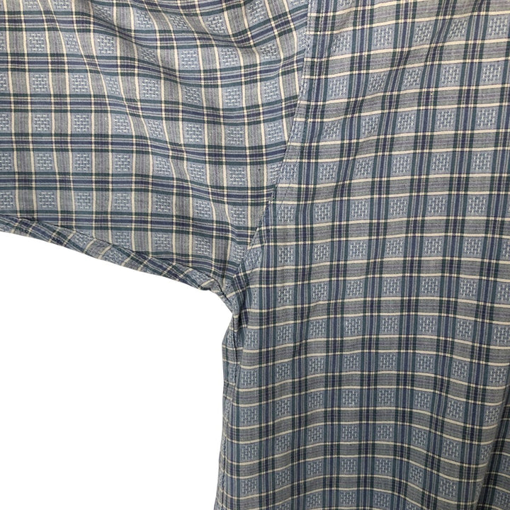 00'S Columbia Short Sleeve Button Down Check Shirt Men's XL cotton Blue type light blue Vintage Second Hand