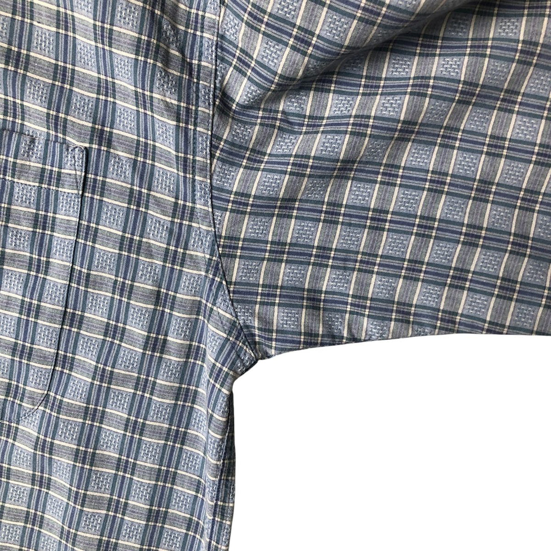 00'S Columbia Short Sleeve Button Down Check Shirt Men's XL cotton Blue type light blue Vintage Second Hand