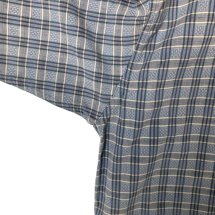 00'S Columbia Short Sleeve Button Down Check Shirt Men's XL cotton Blue type light blue Vintage Second Hand
