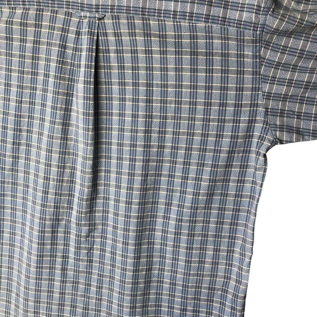 00'S Columbia Short Sleeve Button Down Check Shirt Men's XL cotton Blue type light blue Vintage Second Hand