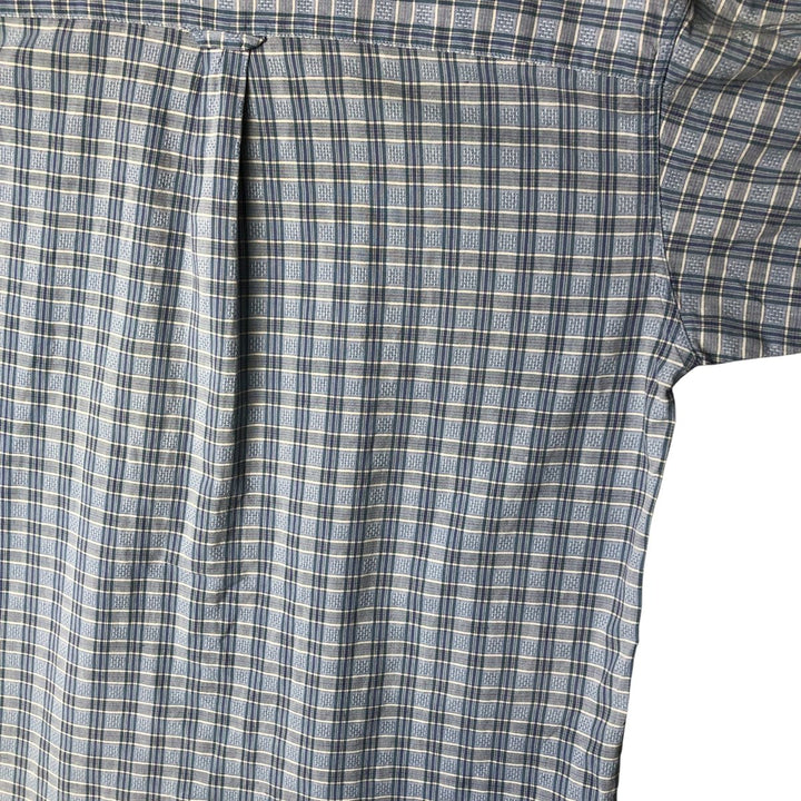 00'S Columbia Short Sleeve Button Down Check Shirt Men's XL cotton Blue type light blue Vintage Second Hand