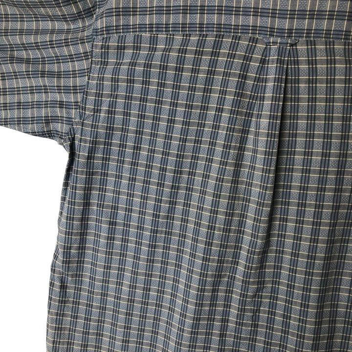 00'S Columbia Short Sleeve Button Down Check Shirt Men's XL cotton Blue type light blue Vintage Second Hand