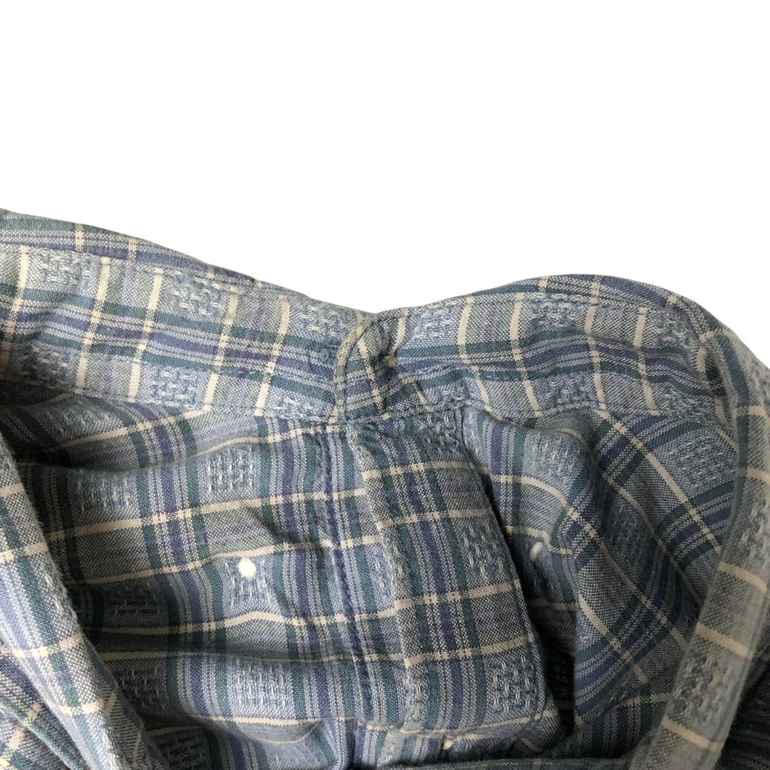 00'S Columbia Short Sleeve Button Down Check Shirt Men's XL cotton Blue type light blue Vintage Second Hand