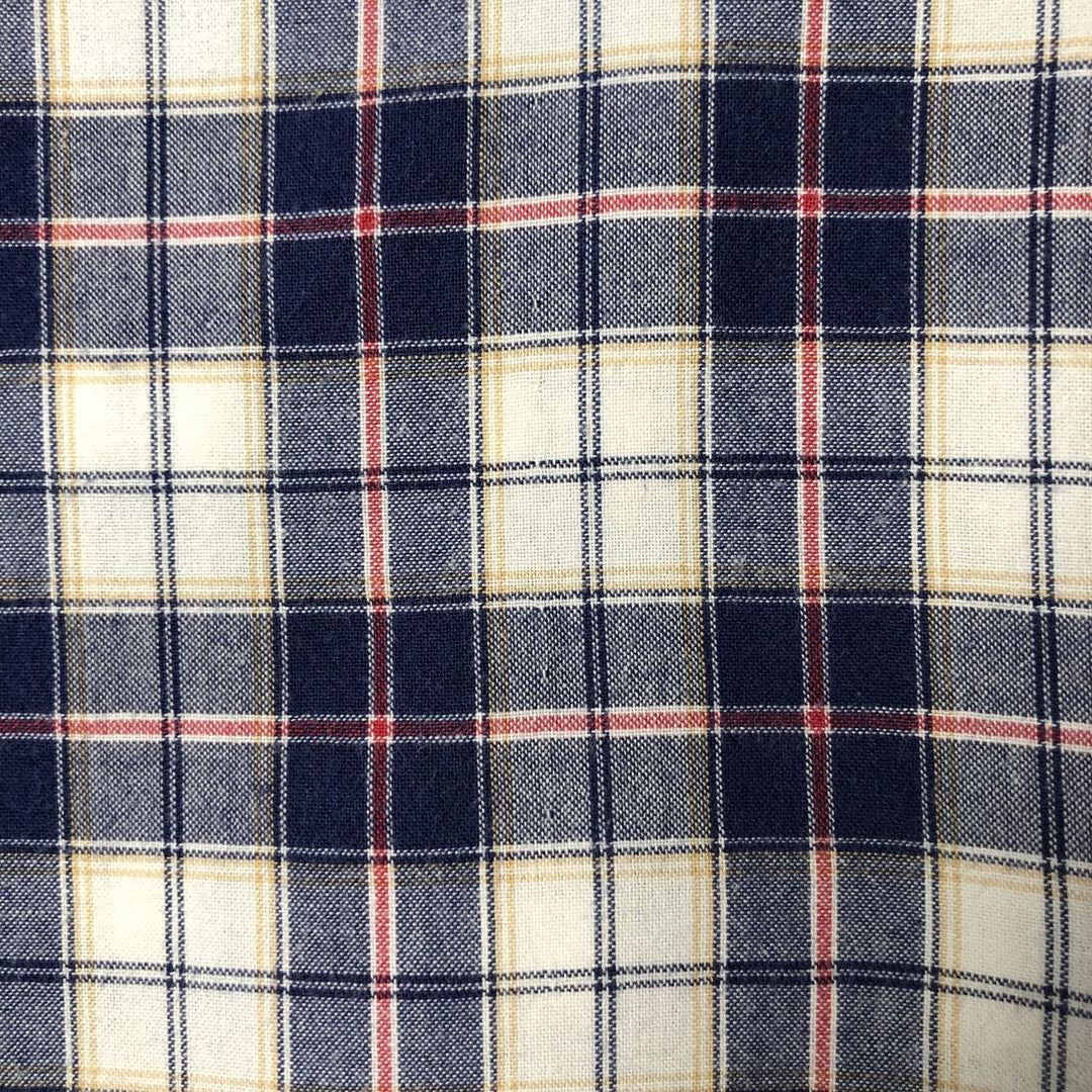 Brooks Brothers 346 short sleeve button down check shirt, men's size L cotton navy blue type Vintage Second Hand