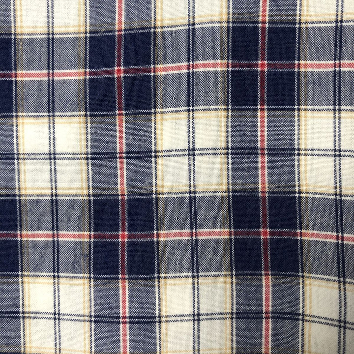 Brooks Brothers 346 short sleeve button down check shirt, men's size L cotton navy blue type Vintage Second Hand