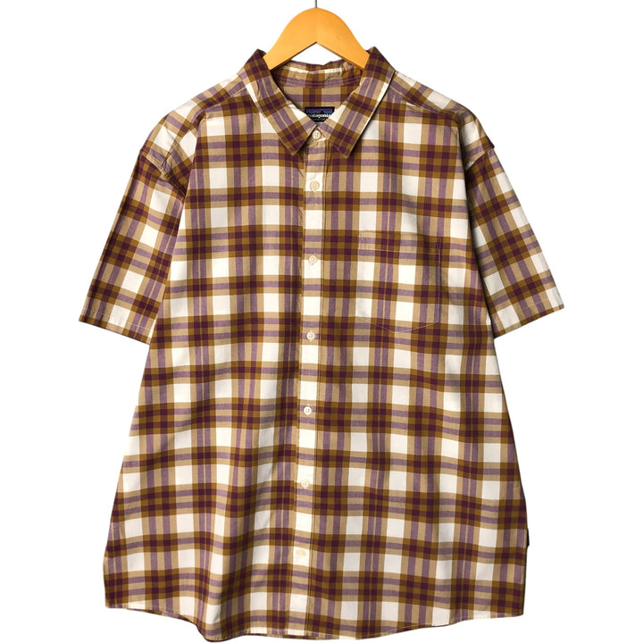 Patagonia Organic Cotton 5396SP13 Short Sleeve Cotton Check Shirt, Men's Size XL cotton white type Vintage Second Hand