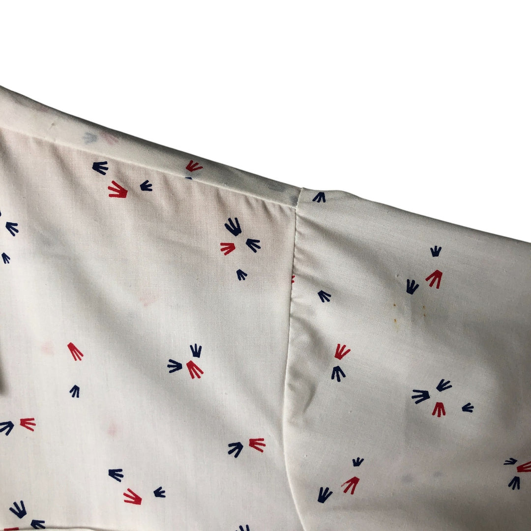 Vintage 1970'S IMPACT all-over print short-sleeve polycotton shirt, size M, men's polyester white type Vintage Second Hand