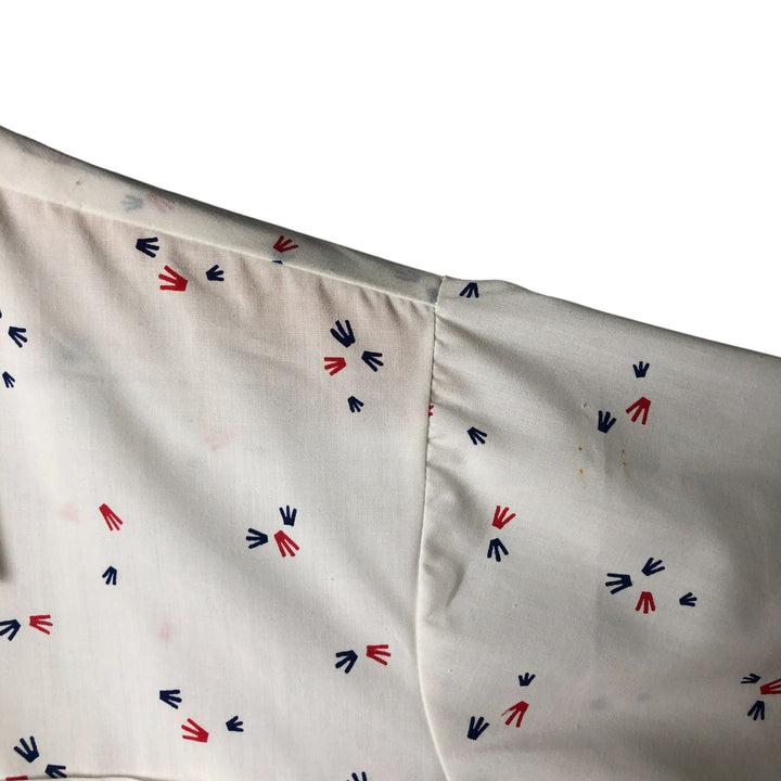Vintage 1970'S IMPACT all-over print short-sleeve polycotton shirt, size M, men's polyester white type Vintage Second Hand
