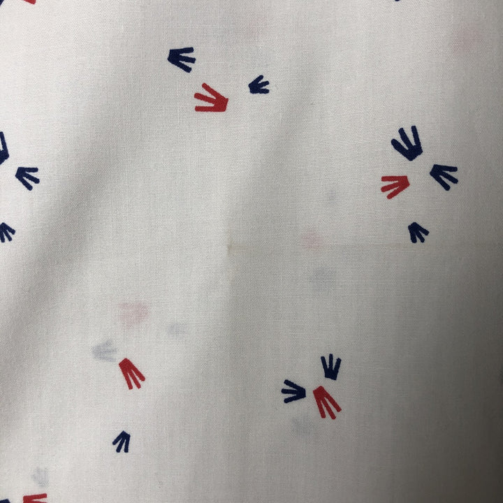 Vintage 1970'S IMPACT all-over print short-sleeve polycotton shirt, size M, men's polyester white type Vintage Second Hand