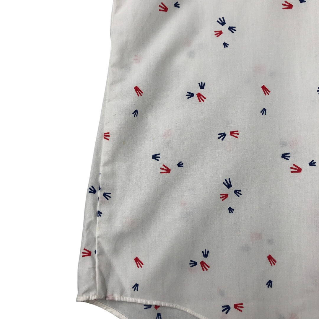 Vintage 1970'S IMPACT all-over print short-sleeve polycotton shirt, size M, men's polyester white type Vintage Second Hand