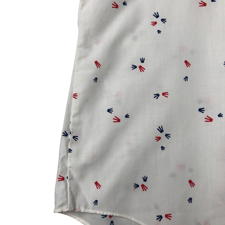 Vintage 1970'S IMPACT all-over print short-sleeve polycotton shirt, size M, men's polyester white type Vintage Second Hand