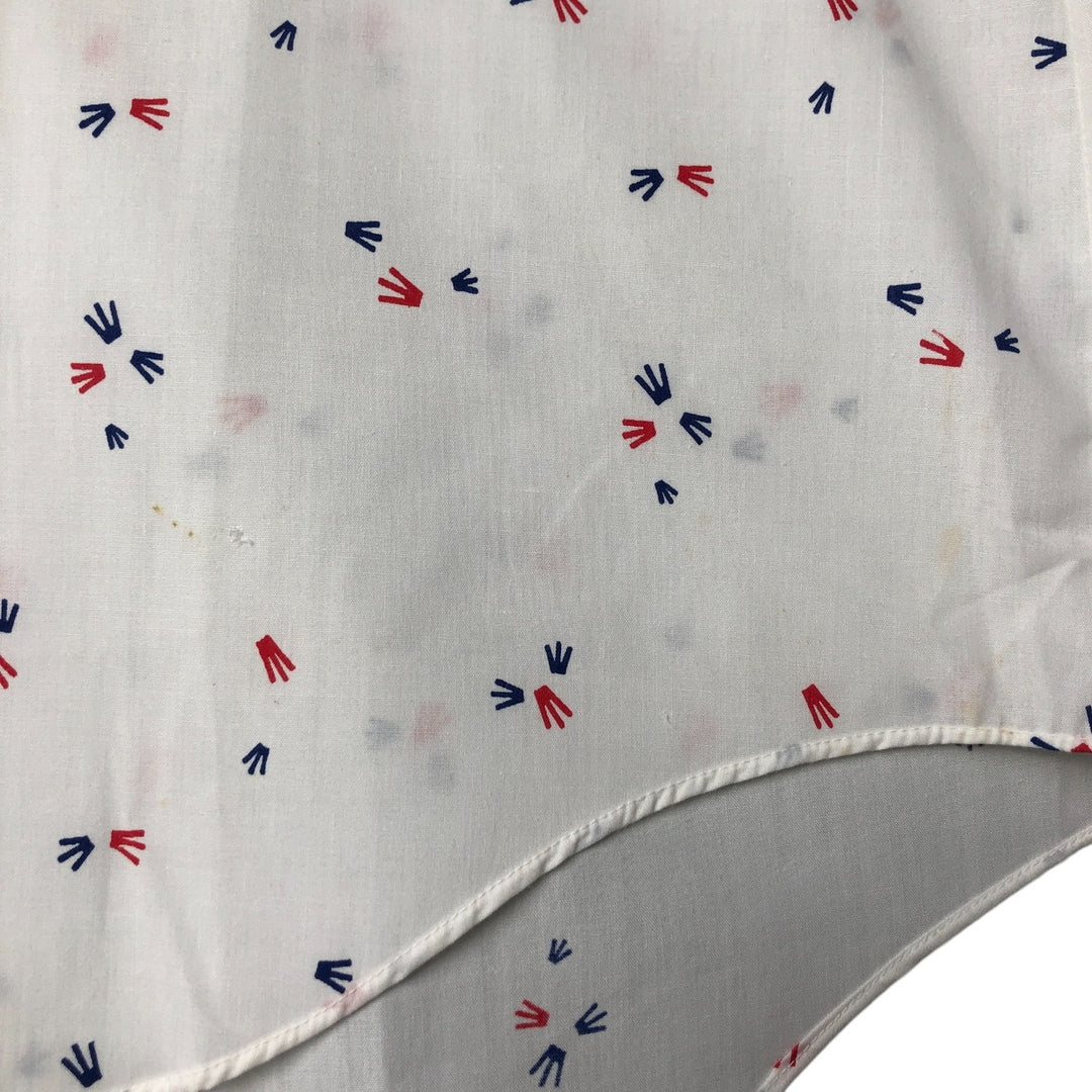 Vintage 1970'S IMPACT all-over print short-sleeve polycotton shirt, size M, men's polyester white type Vintage Second Hand